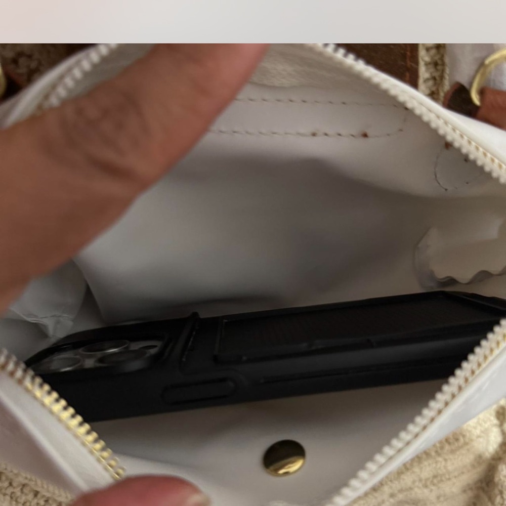 White and Brown Trendy Mini Bag - Picture 4 of 6